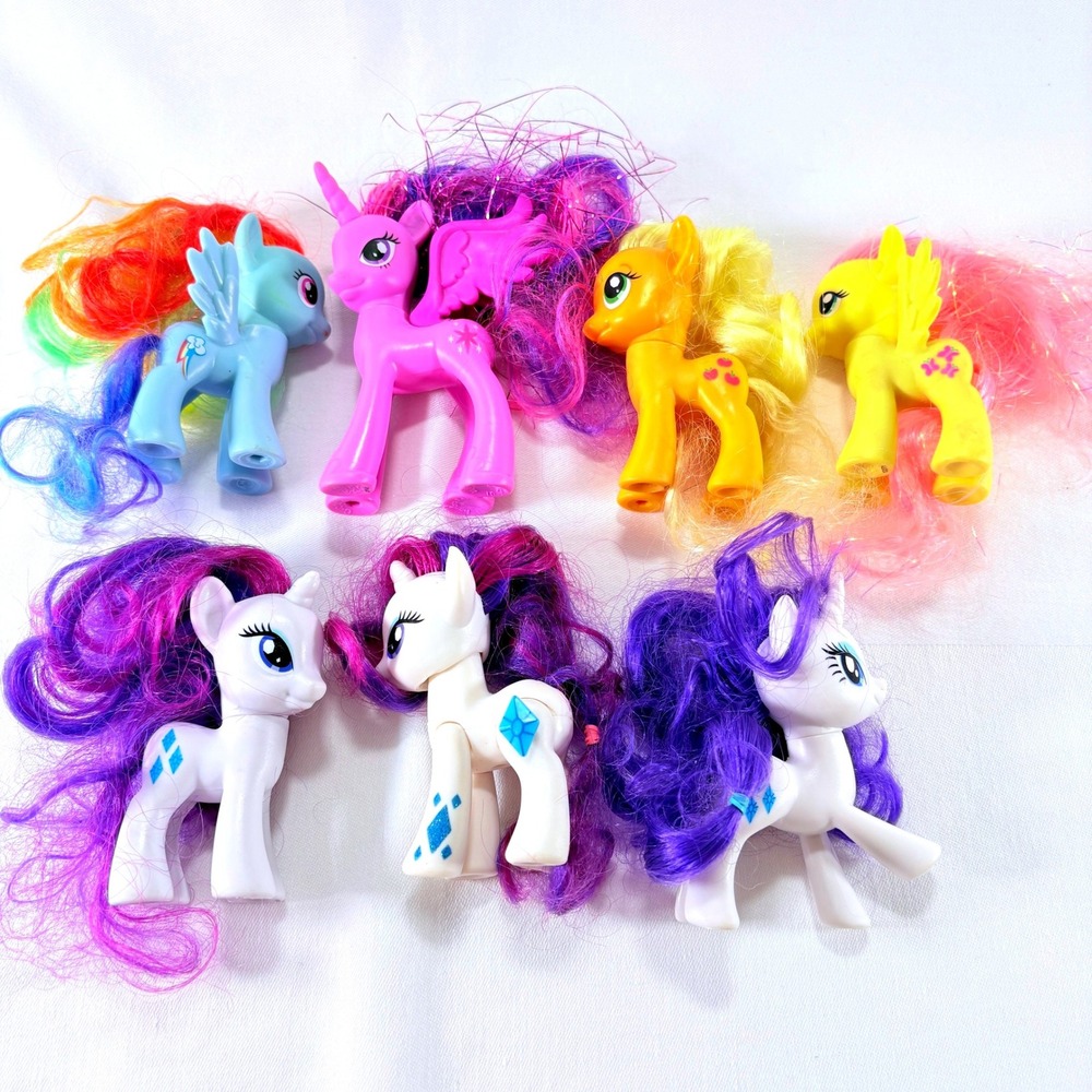 Hasbro My Little Pony G4 Figures Lot 7pc Multicolor Rainbow Dash Rarity Twilight